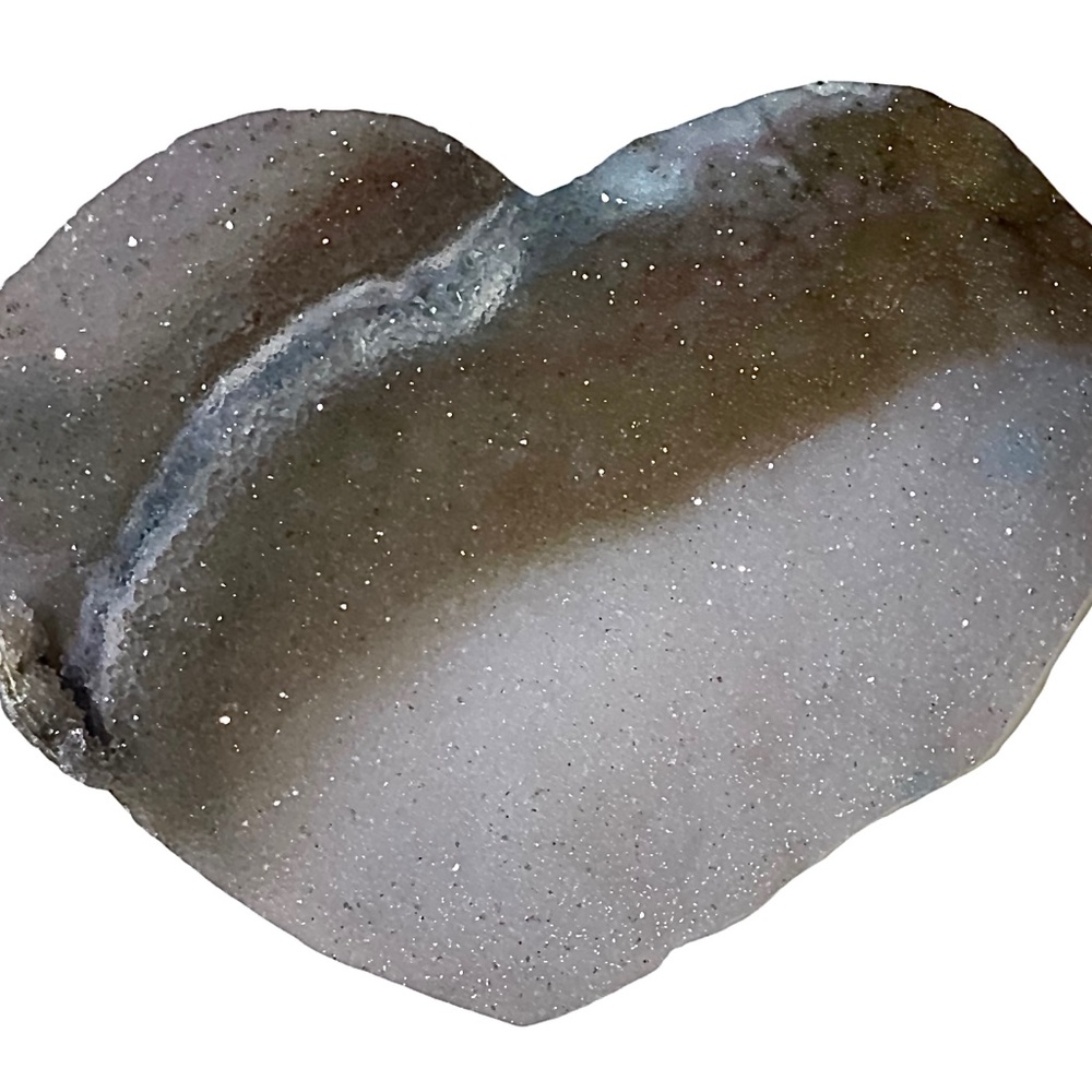 6”x4”Heart shaped Agate Stone. It’s shimmery & glittery looking Stone.